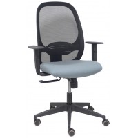 PIQUERAS Y CRESPO Silla Cilanco negra malla negra asiento bali gris brazo regulable