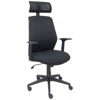 PIQUERAS Y CRESPO Silla FOROL Parolis respaldo malla negro con cabecero y asiento aran negro PIQUERAS Y CRESPO Silla FOROL Parolis respaldo malla negro con cabecero y asiento aran negro