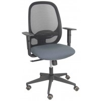 PIQUERAS Y CRESPO Silla Cilanco negra malla negra asiento bali gris oscuro brazo regulable