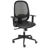 PIQUERAS Y CRESPO Silla Cilanco negra malla negra asiento similpiel negro brazo regulable. PIQUERAS Y CRESPO Silla Cilanco negra malla negra asiento similpiel negro brazo regulable.