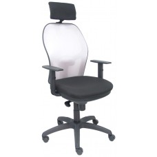 PIQUERAS Y CRESPO Silla Jorquera malla gris asiento bali negro cabecero regulable