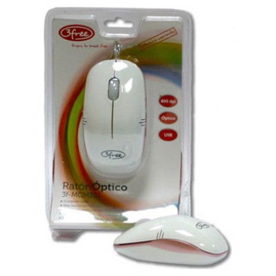 MOUSE 3FREE MCM101/WP DISEÂ¥O BLANCO ROSA