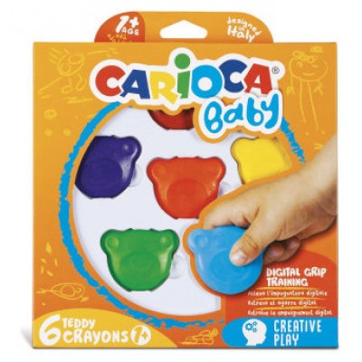 Carioca Teddy Crayons BABY - 6 Pz (Espera 4 dias)