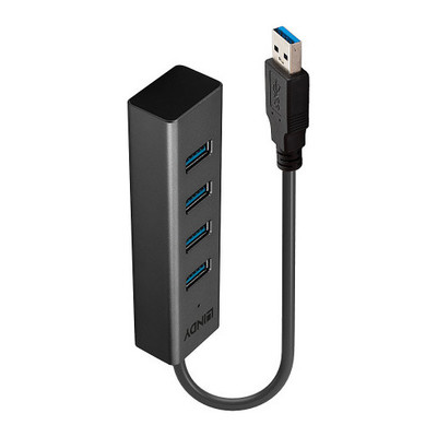 Lindy 43324 hub de interfaz USB 3.2 Gen 1 (3.1 Gen 1) Type-A 5000 Mbit/s Negro (Espera 4 dias)