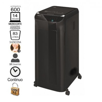 FELLOWES Destructora Automatica AutoMax 600M Microcorte de 2x12mm