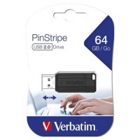 VERBATIM PENDRIVE STORE"N"GO PINSTRIPE 64GB HI-SPEED RETRACTIL USB 2.0 NEGRO