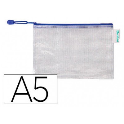 PACK DE 8 BOLSAS ZIPPER MULTIUSOS PVC - CON CIERRE CREMALLERA A5 COLOR AZUL TARIFOLD 509021 (Espera 4 dias)