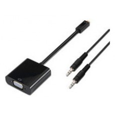 Conversor Micro HDMI a SVGA+Audio D/M-SVGA/H+3.5/H Negro (Espera 2 dias)