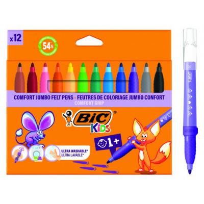 ESTUCHE 12 ROTULADORES CONFORT JUMBO ROTULADORES BIC 517250 (Espera 4 dias)