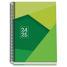 AGENDA ESCOLAR 2024-2025 TAMAÑO A5 TAPA CARTON FORRADO  SEMANA VISTA TANGRAM BASIC VERDE DOHE 51746 (Espera 4 dias)