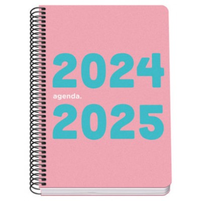AGENDA ESCOLAR 2024-2025 TAMAÑO A5 TAPA POLIPROPILENO  DÍA PÁGINA MEMORY BASIC ROSA DOHE 51756 (Espera 4 dias)