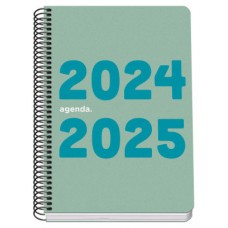 AGENDA ESCOLAR 2024-2025 TAMAÑO A5 TAPA POLIPROPILENO  DÍA PÁGINA MEMORY BASIC VERDE DOHE 51757 (Espera 4 dias)