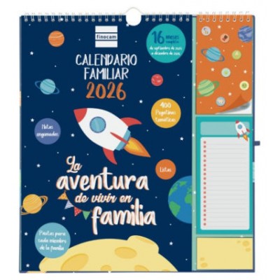CALENDARIO 16 MESES SEPTIEMBRE 2025-DICIEMBRE 2026 PLUS 340X380 MES VISTA FAMILIAR+ FINOCAM 540220126 (Espera 4 dias)