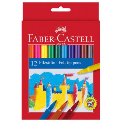 ESTUCHE CARTÓN 12 ROTULADORES ESCOLARES FABER CASTELL 554201 (Espera 4 dias)