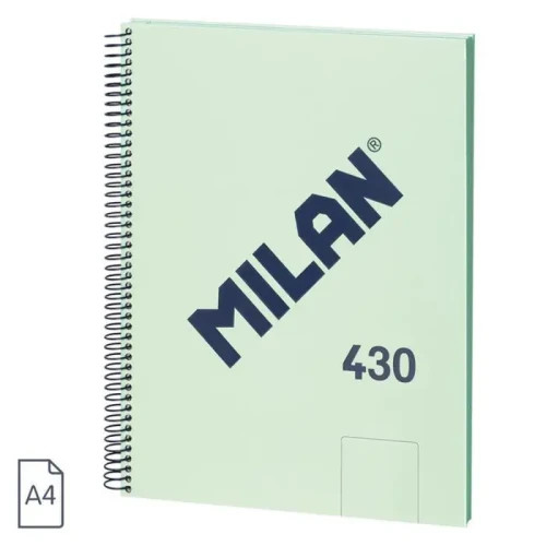 CUADERNO A4 CON ESPIRAL Y TAPA DURA, 80 HOJAS BLANCAS DE 95 GR/M, COLECCI&Oacute;N 430 SINCE 1918, VERDE MILAN 57141E80GR (Espera 4 dias)