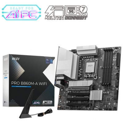 MSI PRO B860M-A WIFI placa base Intel B860 LGA 1851 (Socket V1) micro ATX (Espera 4 dias)