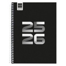 AGENDA ESCOLAR 2025-2026 COOL 4º 155X212 SEMANA VISTA HORIZONTAL NEGRO+ FINOCAM 645040326 (Espera 4 dias)