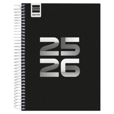 AGENDA ESCOLAR 2025-2026 COOL 4º 155X212 1DIA PAGINA NEGRO+ FINOCAM 645060326 (Espera 4 dias)