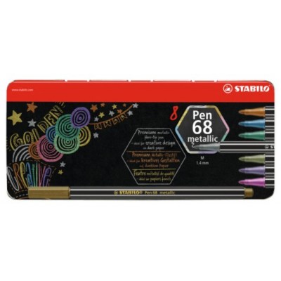 ESTUCHE METAL 6 UNIDADES PEN 68 METALLIC COLORES SURTIDOS STABILO 6808/8-31 (Espera 4 dias)