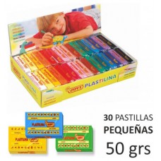 CAJA EXPOSITORA 30 PASTILLAS PLASTILINA 50 G COLORES SURTIDOS (2 UDS X 15 COLORES) JOVI 70S (Espera 4 dias)