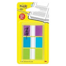 BLISTER DISPENSADOR 60 MARCADORES INDEX 25,4X43,2MM AZUL/VERDE/VIOLETACOLORES SURTIDOS 680-PBG POST-IT 7100019102 (Espera 4 dias)