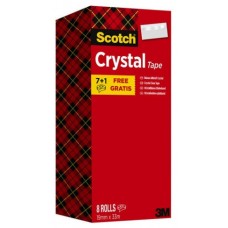 PACK 7+1 ROLLOS CINTA SUPERTRANSPARENTE 19MM X 33M CRYSTAL 6-1933R8 SCOTH 7100026961 (Espera 4 dias)