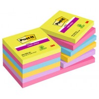 PACK 12 BLOCS 90 HOJAS NOTAS ADHESIVAS 76X76MM SUPER STICKY COLORES SURTIDOS ULTRA 654-12SSUC POST-IT 7100290156 (Espera 4 dias)