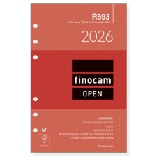 RECAMBIO ANUAL 2026 R593 OPEN500 117X181MM SEMANA VISTA HORIZONTAL FINOCAM 711580026 (Espera 4 dias) RECAMBIO ANUAL 2026 R593 OPEN500 117X181MM SEMANA VISTA HORIZONTAL FINOCAM 711580026 (Espera 4 dias)