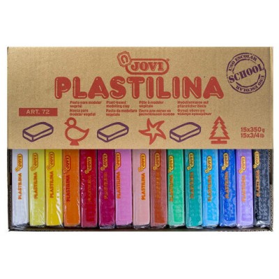 CAJA EXPOSITORA 15 PASTILLAS PLASTILINA 350 G COLORES SURTIDOS JOVI 72S (Espera 4 dias)