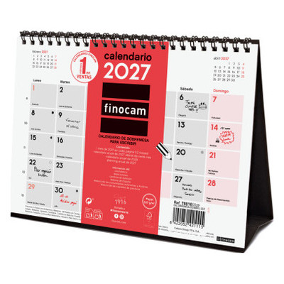 CALENDARIO 2027 SOBREMESA NEUTRO ESCRIBIR S 210X150MM FINOCAM 780100027 (Espera 4 dias) CALENDARIO 2027 SOBREMESA NEUTRO ESCRIBIR S 210X150MM FINOCAM 780100027 (Espera 4 dias)