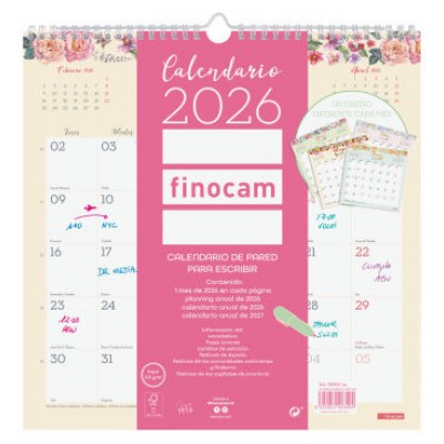 CALENDARIO 2026 PARED TRENDY DESIGN ESCRIBIR 300x300MM FINOCAM 787530126 (Espera 4 dias)