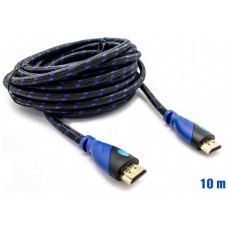Cable HDMI Mallado v.1.4 M/M 28AWG Azul/Negro 10m BIWOND (Espera 2 dias)