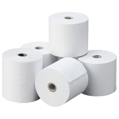 PAPEL TERMICO 80X80X12 MM 56GR - PAQUETE DE 8 ROLLOS -