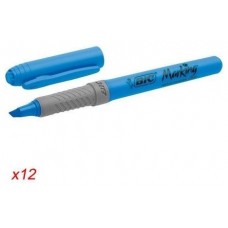 MARCADOR FLUORESCENTE HIGHLIGHTER GRIP TRAZO 1,5-3,3MM. AZUL BIC 811931 (MIN12) (Espera 4 dias)