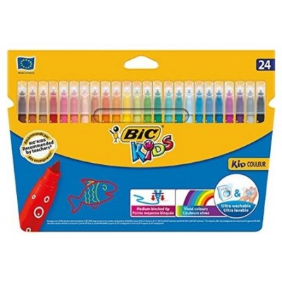 ESTUCHE 24 ROTULADORES ULTRALAVABLES KID COULEUR TRAZO 0,8MM. BIC 9117373 (Espera 4 dias)