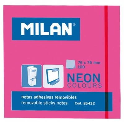 MILAN BLOC NOTAS ADHESIVAS 100 HOJAS 76X76MM ROSA NEON MILAN BLOC NOTAS ADHESIVAS 100 HOJAS 76X76MM ROSA NEON