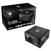 FUENTE ALIMENTACION ASROCK SL-1000G,PSU,1000W,80 PLUS GOLD,135MM,MODULAR,PCI-E 5.1 (12+4pin)x1,PCI-E (6+2 pin)x3,SATA (5 pin)x9 (Espera 4 dias)