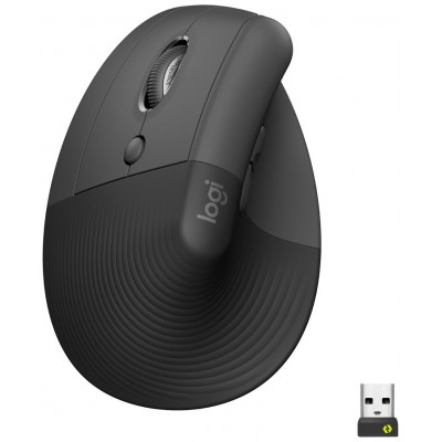 LOGITECH Raton (Izqda/Zurdos) Inalambrico 6 botones Ergonomico, Vertical, Videojuegos color grafito