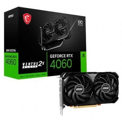 MSI GEFORCE RTX 4060 VENTUS 2X BLACK 8G OC tarjeta gráfica NVIDIA 8 GB GDDR6 (Espera 4 dias)