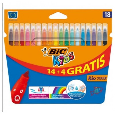 ESTUCHE ROTULADORES FORMATO ESPECIAL 18 UDS KID COULEUR BIC 9375092 (Espera 4 dias)