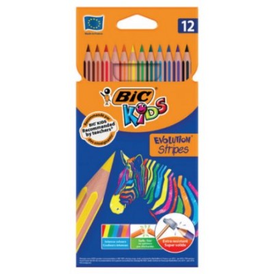 BLISTER 12 LAPICES DE COLORES EVO STRIPES COLORES SURTIDOS BIC 9505222 (Espera 4 dias)