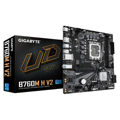 GIGABYTE B760M H V2 Placa Base - Compatible con procesadores Intel Core de 14ª generación, VRM digital de 5+1+1 fases, hasta 8000MHz DDR5 (O.C.), 1xPCIe 4.0 M.2, LAN 1GbE, USB 3.2 Gen1 (Espera 4 dias) GIGABYTE B760M H V2 Placa Base - Compatible con procesadores Intel Core de 14ª generación, VRM digital de 5+1+1 fases, hasta 8000MHz DDR5 (O.C.), 1xPCIe 4.0 M.2, LAN 1GbE, USB 3.2 Gen1 (Espera 4 dias)
