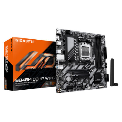 PLACA GIGABYTE B840M D3HP WF6E,AMD,AM5,B840,4DDR5,256GB,1HDMI+2DP,4SATA3+2M.2,GBELAN+WIFI6E+BT5.3,4USB3.2,MATX (Espera 4 dias) PLACA GIGABYTE B840M D3HP WF6E,AMD,AM5,B840,4DDR5,256GB,1HDMI+2DP,4SATA3+2M.2,GBELAN+WIFI6E+BT5.3,4USB3.2,MATX (Espera 4 dias)