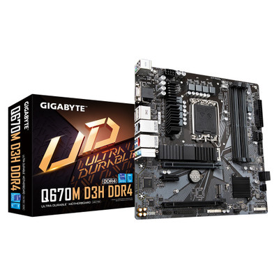 GIGABYTE Q670M D3H DDR4 Placa base - Compatible con procesadores Intel Core 14th CPUs, 6+1+1 Phases Hybrid Digital VRM, up to 5333MHz DDR4 (OC), 2xPCIe 4.0 M.2, 2.5GbE LAN, USB 3.2 Gen 2 (Espera 4 dias) GIGABYTE Q670M D3H DDR4 Placa base - Compatible con procesadores Intel Core 14th CPUs, 6+1+1 Phases Hybrid Digital VRM, up to 5333MHz DDR4 (OC), 2xPCIe 4.0 M.2, 2.5GbE LAN, USB 3.2 Gen 2 (Espera 4 dias)