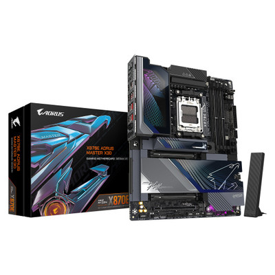 GIGABYTE X870E AORUS MASTER X3D Placa Base - Compatible con procesadores AMD Ryzen 9000, VRM digital de 18+2+2 fases, hasta 9000MHz DDR5 (O.C.), 2xPCIe 5.0 + 3xPCIe 4.0, Wi-Fi 7, LAN 10GbE, USB 4 (Espera 4 dias) GIGABYTE X870E AORUS MASTER X3D Placa Base - Compatible con procesadores AMD Ryzen 9000, VRM digital de 18+2+2 fases, hasta 9000MHz DDR5 (O.C.), 2xPCIe 5.0 + 3xPCIe 4.0, Wi-Fi 7, LAN 10GbE, USB 4 (Espera 4 dias)
