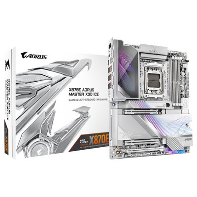 PLACA GIGABYTE X870E AORUS MASTER X3D ICE,AMD,AM5,X870E,4DDR5,256GB,USB4+HDMI,5+10GBELAN+WIFI7+BT5.4,2ATA6+3M.2,10USB3.2,ATX (Espera 4 dias) PLACA GIGABYTE X870E AORUS MASTER X3D ICE,AMD,AM5,X870E,4DDR5,256GB,USB4+HDMI,5+10GBELAN+WIFI7+BT5.4,2ATA6+3M.2,10USB3.2,ATX (Espera 4 dias)