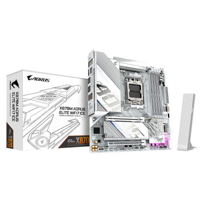 GIGABYTE X870M AORUS ELITE WIFI7 ICE Placa Base – Compatible con CPUs AMD Ryzen 9000, VRM digital de 14+2+2 fases, hasta 8200 Hz DDR5 (O.C), 1× PCIe 5.0 + 1× PCIe 4.0, Wi-Fi 7, LAN 2.5 GbE, USB 4 (Espera 4 dias) GIGABYTE X870M AORUS ELITE WIFI7 ICE Placa Base – Compatible con CPUs AMD Ryzen 9000, VRM digital de 14+2+2 fases, hasta 8200 Hz DDR5 (O.C), 1× PCIe 5.0 + 1× PCIe 4.0, Wi-Fi 7, LAN 2.5 GbE, USB 4 (Espera 4 dias)