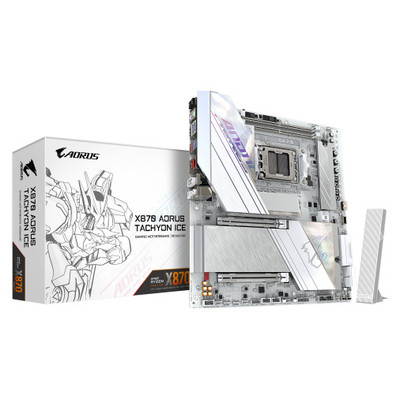 GIGABYTE X870 AORUS TACHYON ICE Placa Base – Compatible con procesadores AMD Ryzen 9000, VRM digital de 18+2+2 fases, hasta 9600 MHz DDR5 (OC), 1 x PCIe 5.0 + 2 x PCIe 4.0, Wi-Fi 7, LAN 5 GbE, USB 4 (Espera 4 dias) GIGABYTE X870 AORUS TACHYON ICE Placa Base – Compatible con procesadores AMD Ryzen 9000, VRM digital de 18+2+2 fases, hasta 9600 MHz DDR5 (OC), 1 x PCIe 5.0 + 2 x PCIe 4.0, Wi-Fi 7, LAN 5 GbE, USB 4 (Espera 4 dias)