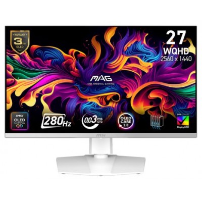MSI MAG 272QPW QD-OLED X28 pantalla para PC 67,3 cm (26.5") 2560 x 1440 Pixeles Wide Quad HD Blanco (Espera 4 dias)