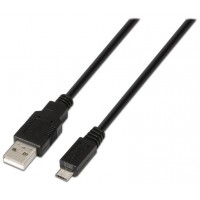 AISENS - CABLE USB 2.0, TIPO A/M-MICRO B/M, NEGRO, 0.8M